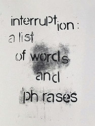 interruption: a list of words and phrases book